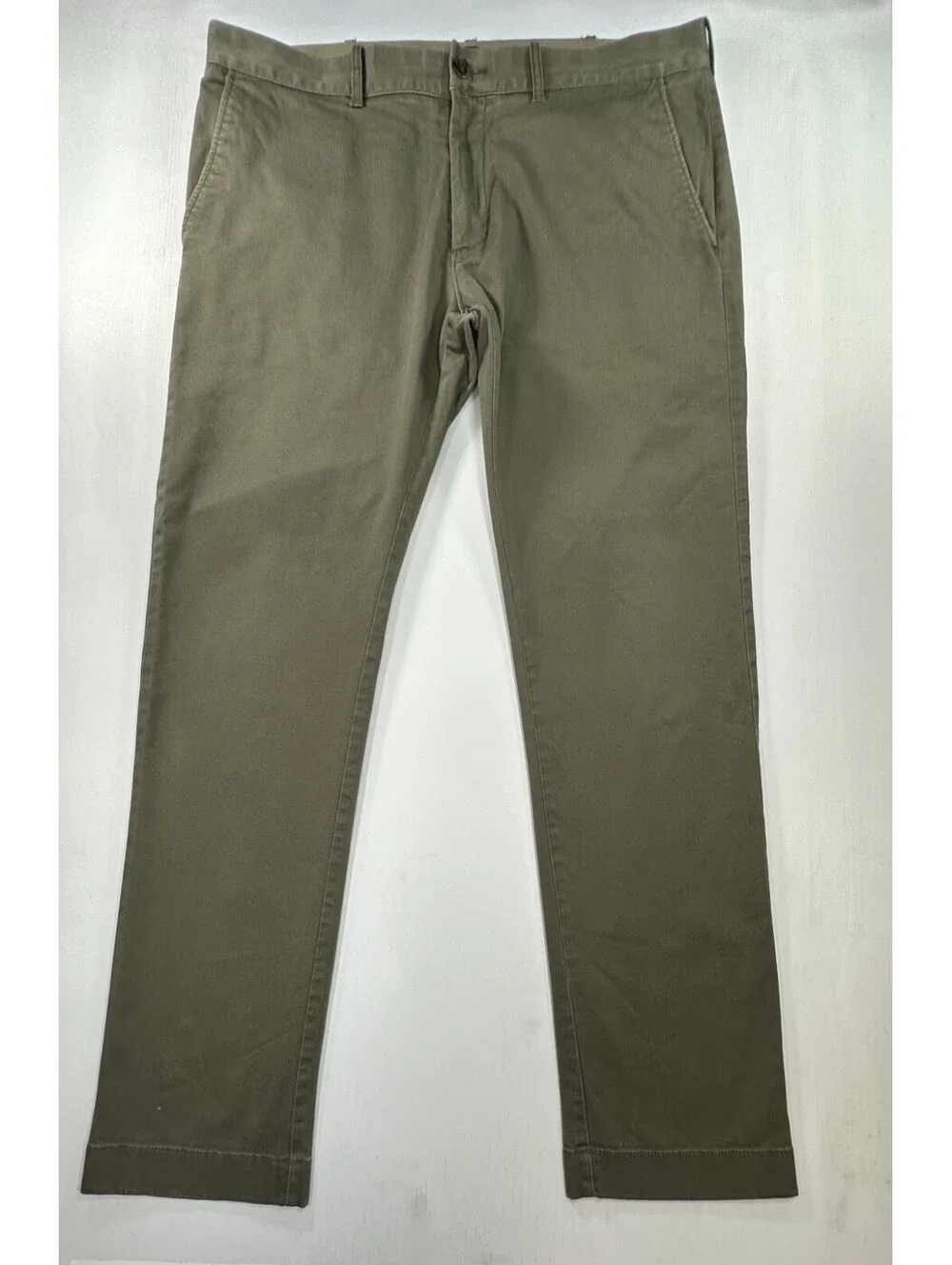 J Crew Flex Slim Fit Flat Front Chinos Green Mens 35/32